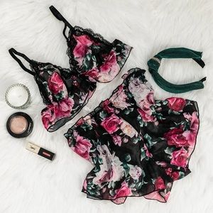 NWT Sheer Floral Sleep Set
